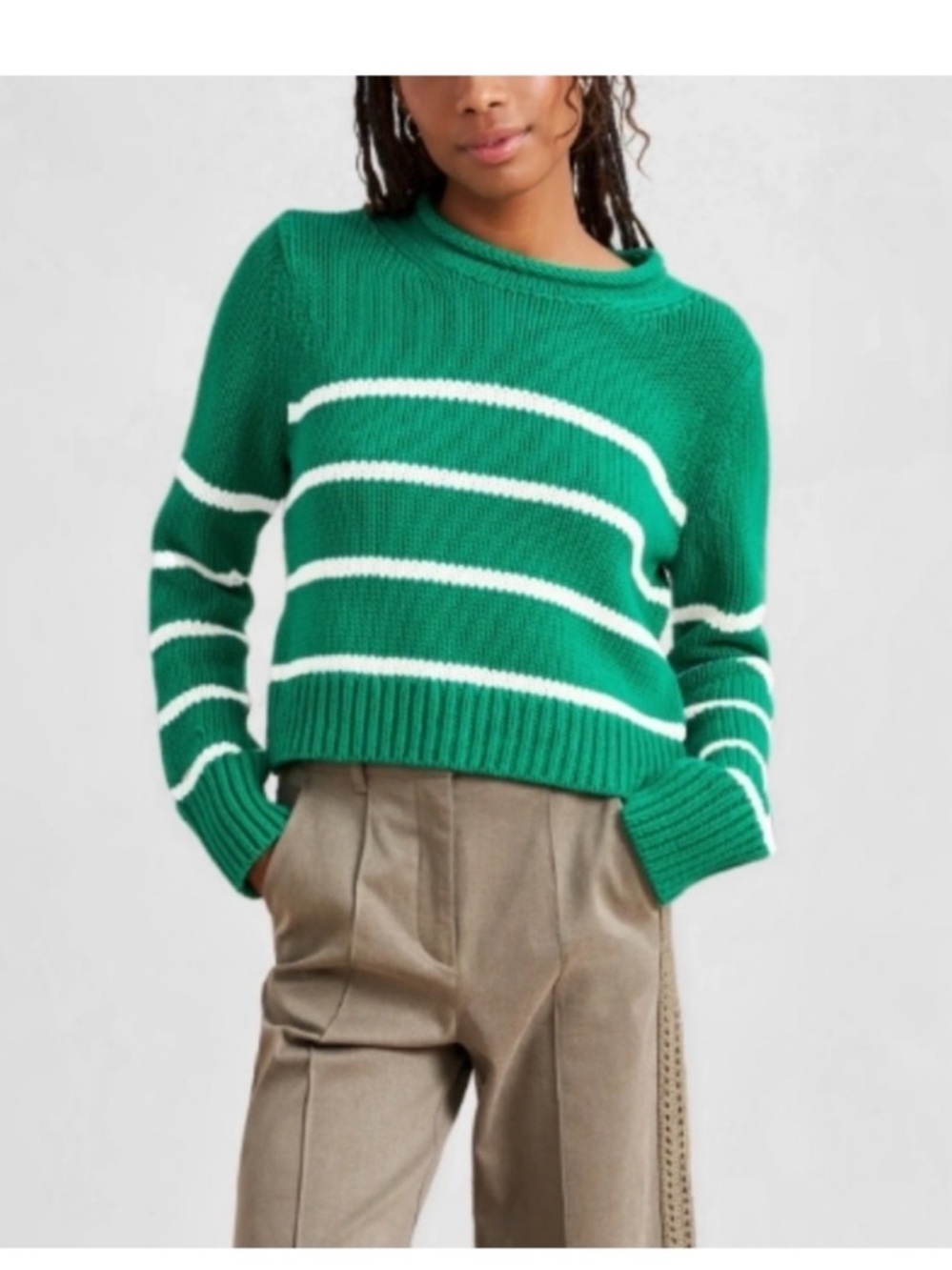 💚🤍 La Ligne Emerald Green “Mini Marina” Sweater with White Stripes 🤍💚